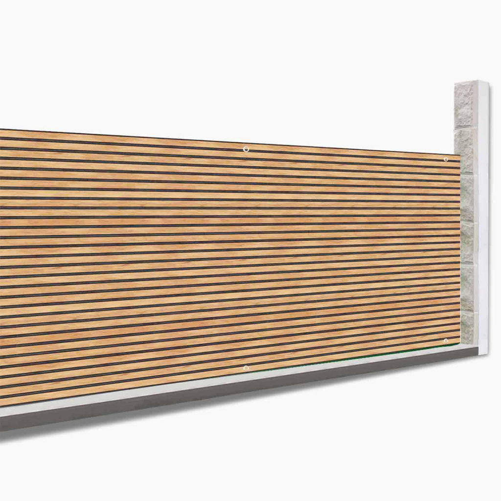 Brise-vue occultant 1,8 x 10 m effet claustra en bois 160 g/m²