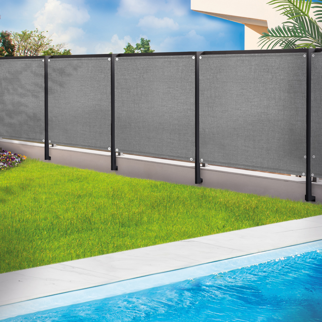 Brise-vue renforcé 1,5 x 10 m gris clair 220 g/m² luxe PRO