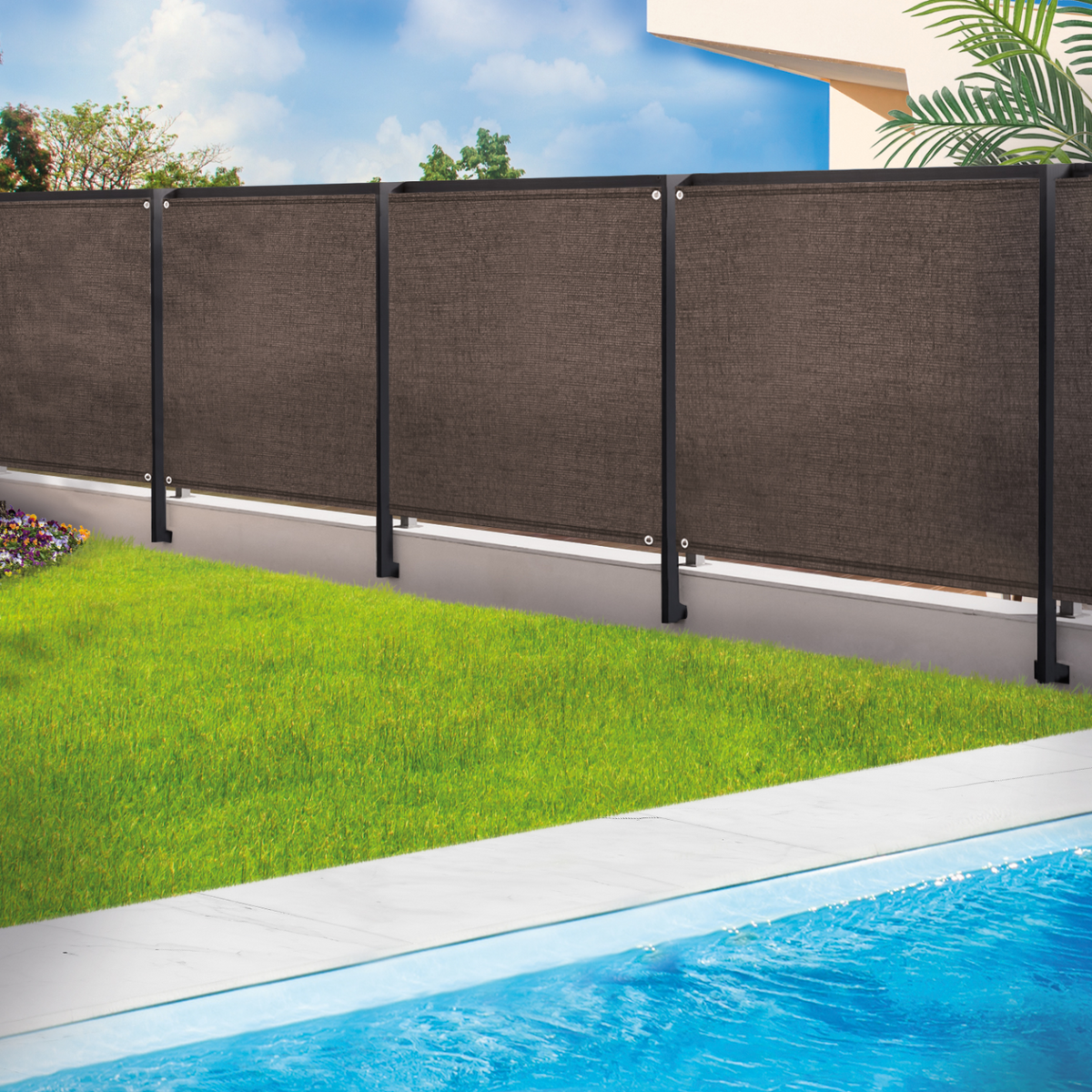 Brise-vue renforcé 1,5 x 10 m taupe 220 g/m² luxe PRO