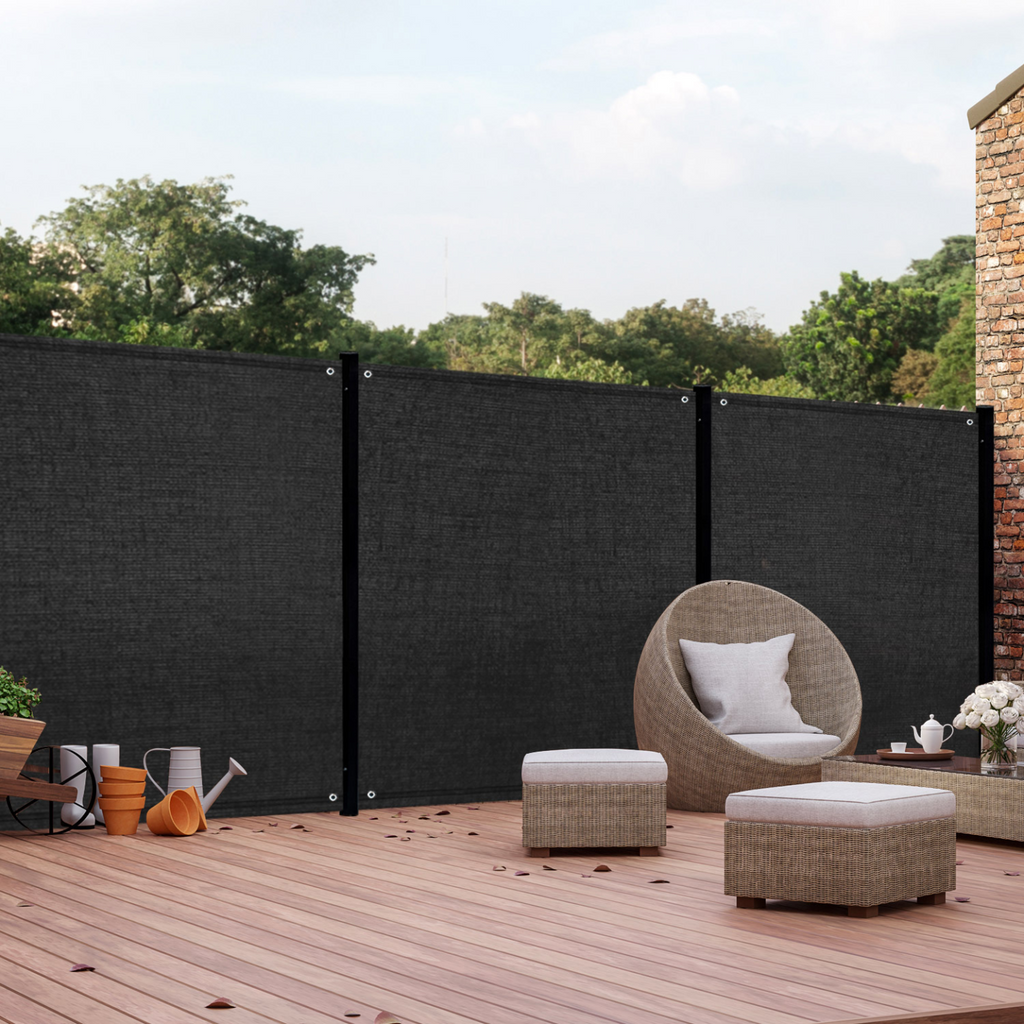 Brise-vue ultra résistant 1,5 x 10 m noir 400 g/m² haut de gamme
