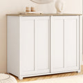 Buffet 100 cm JANGO 2 portes coulissantes blanc et plateau bois
