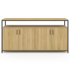 Buffet 160 cm DETROIT 4 portes bois et noir design industriel