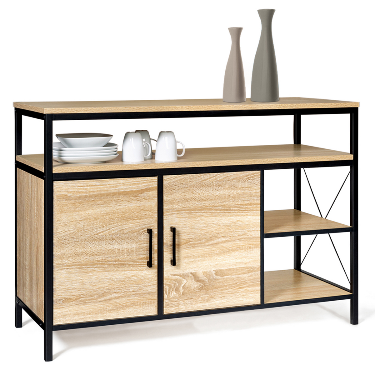 Buffet bas 100 cm 2 portes DETROIT design industriel