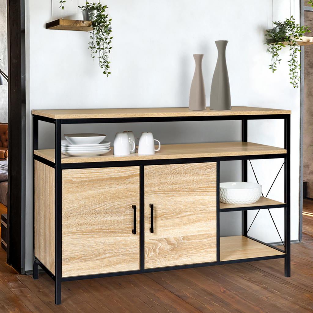 Buffet bas 100 cm 2 portes DETROIT design industriel
