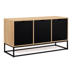 Buffet bas 113 cm BOSTON 3 portes noires design industriel
