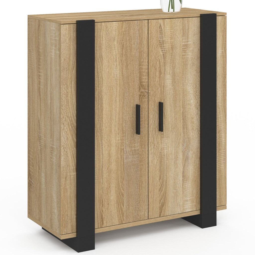 Buffet d'appoint 2 portes 70 cm PHOENIX bois et noir
