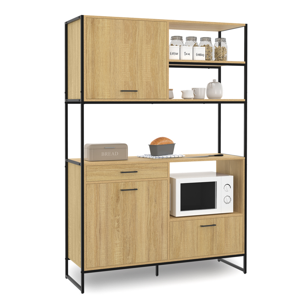 Buffet de cuisine 120 CM DETROIT 3 portes + 1 tiroir design industriel