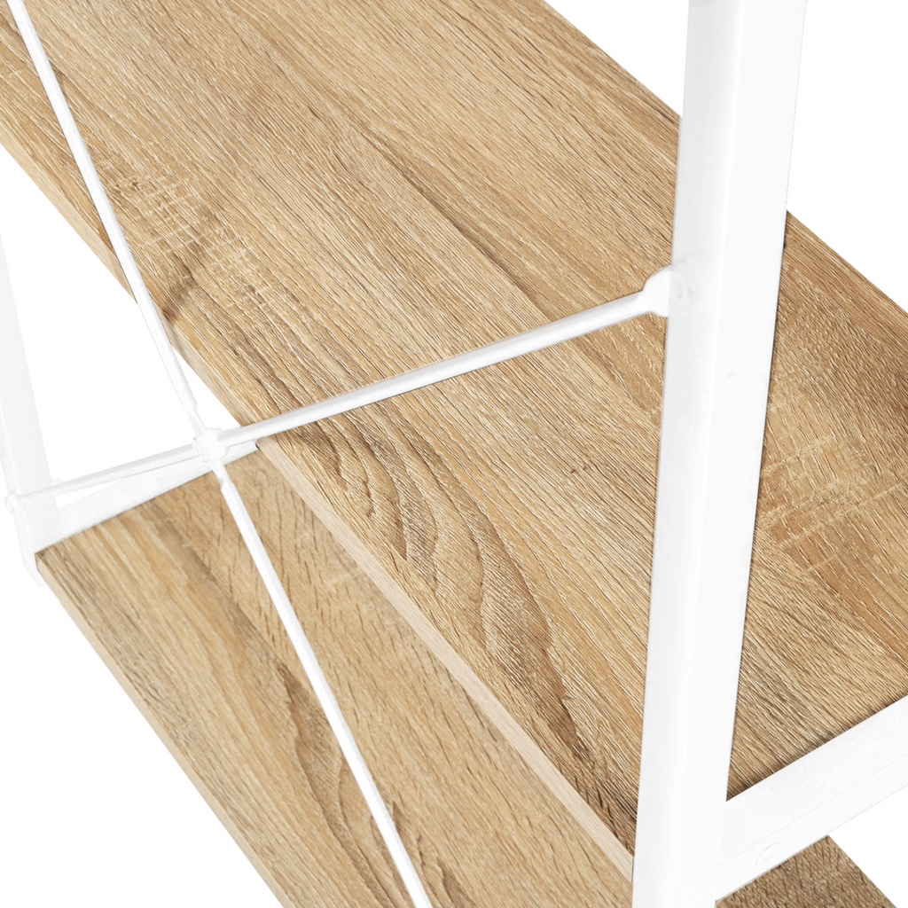 Bureau droit DETROIT design industriel bois et métal blanc