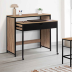 Bureau extensible 1 tiroir noir BOSTON style industriel