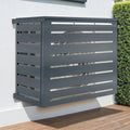 Cache-climatiseur 105 x 35 x 80 cm en métal gris anthracite, protection pour unité extérieure de pompe à chaleur