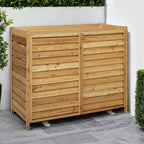 Cache-climatiseur 95 x 50 x 80 cm en bois naturel, protection pour unité extérieure de pompe à chaleur