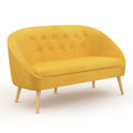 Canapé banquette SONIA en velours jaune