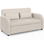 Canapé droit 2 places convertible NOAH en tissu beige