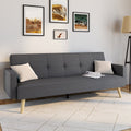 Canapé droit scandinave 3 places convertible LARS en tissu gris