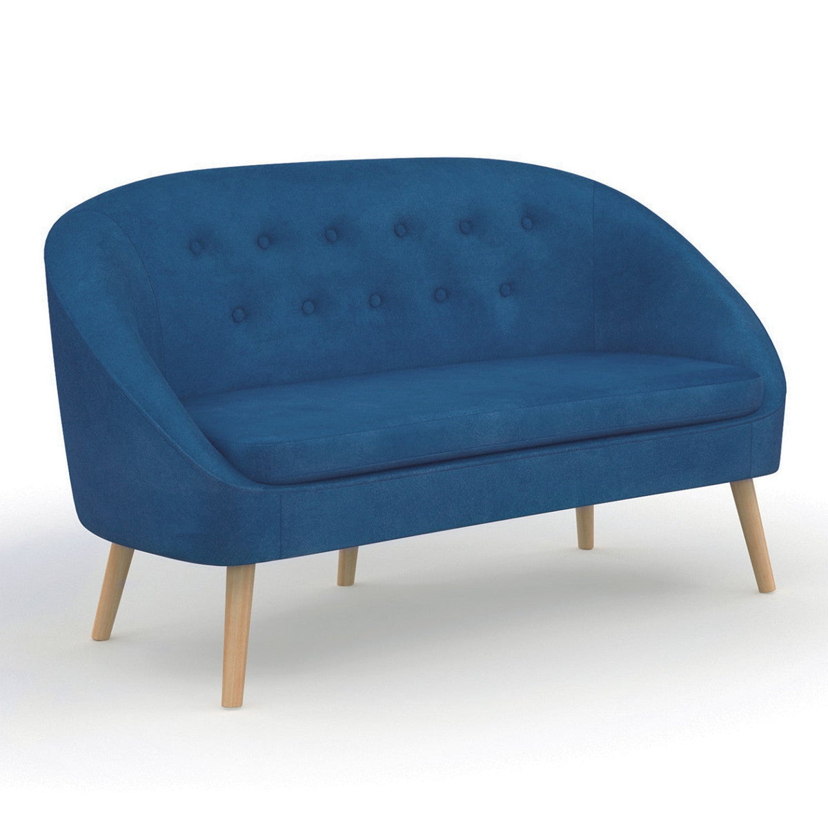 Canapé banquette SONIA en velours bleu