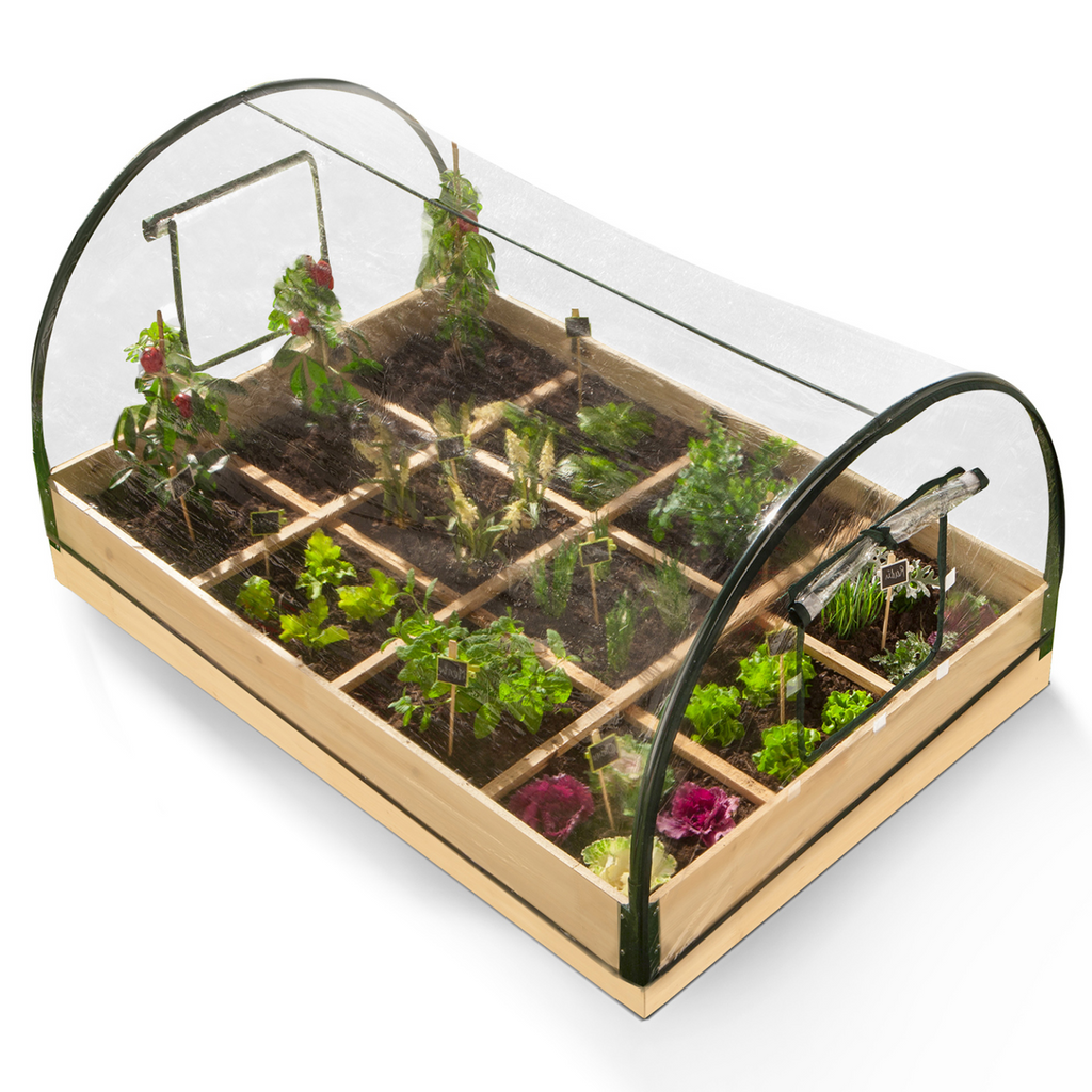 Carré potager 12 compartiments + housse de serre châssis