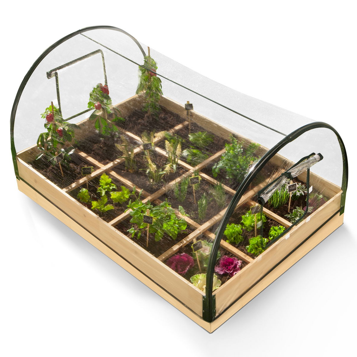 Carré potager 12 compartiments + housse de serre châssis