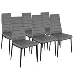 Lot de 6 chaises de salle à manger ROMANE grises