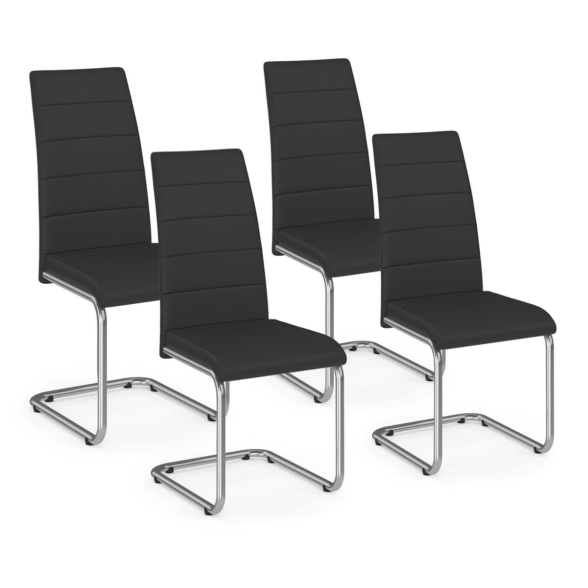 Lot de 4 chaises de salle à manger MIA noires