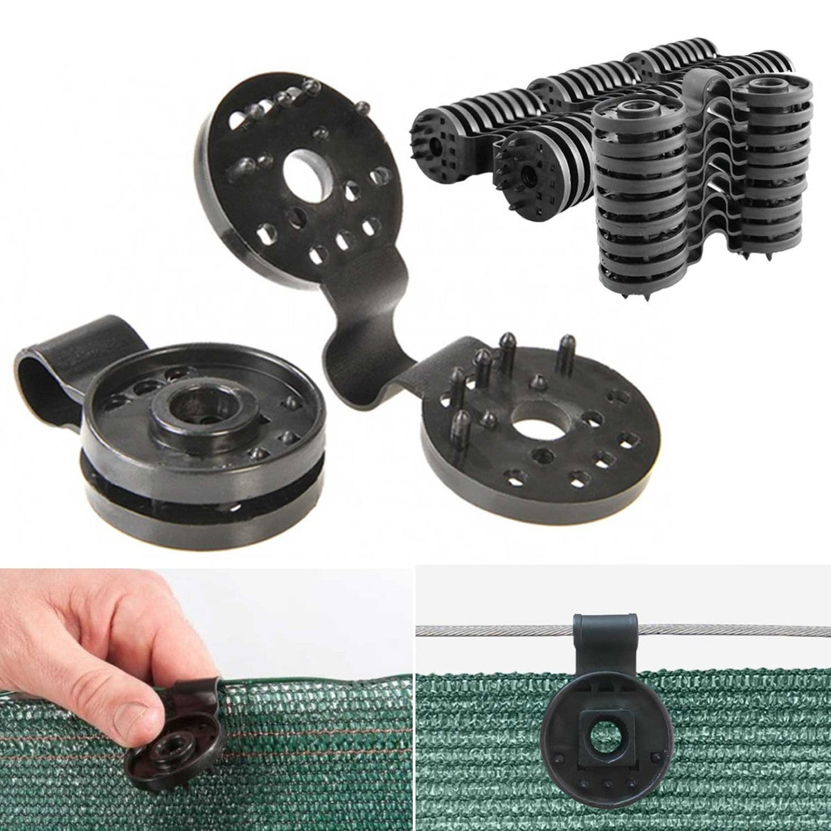 Lot de 20 clips de fixation pour brise-vue