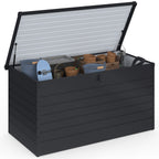 Coffre de rangement en métal verrouillable gris anthracite pour jardin 1250 L 175x95x90 cm