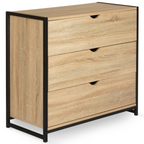 Commode 3 tiroirs DETROIT 80 cm design industriel
