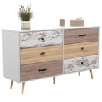 Commode 6 tiroirs BAHIA XXL 140 cm style scandinave