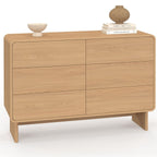Commode 6 tiroirs CAPUCINE 115 cm aspect hêtre design arrondi