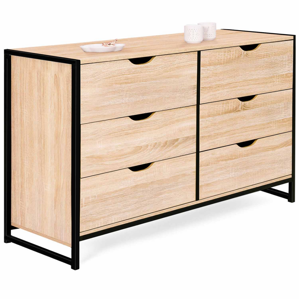 Commode 6 tiroirs DETROIT XXL 140 cm style industriel