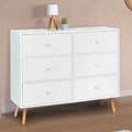 Commode 6 tiroirs scandinave EMMIE 110 cm blanc