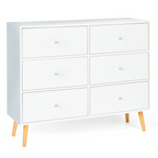 Commode 6 tiroirs scandinave EMMIE 110 cm blanc