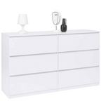 Commode 6 tiroirs TOMI XXL 140 cm bois blanc