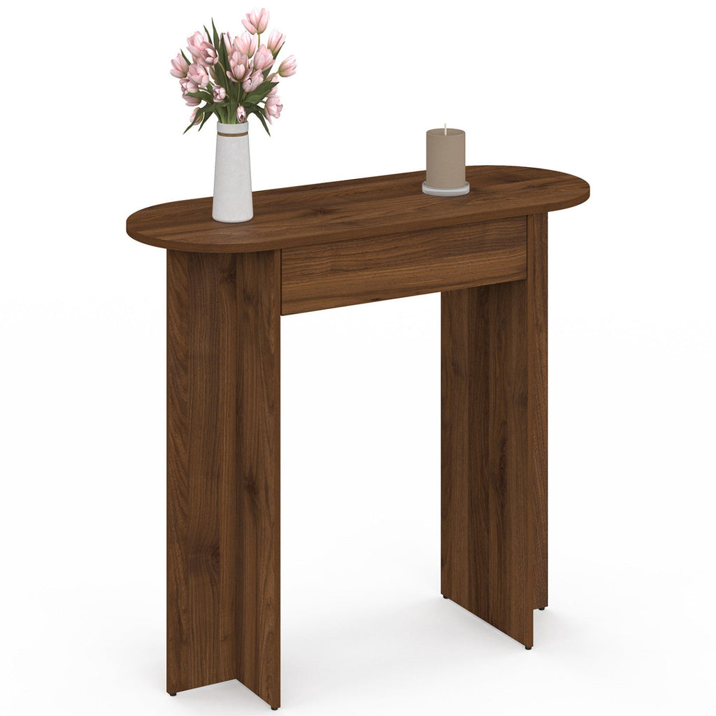 Console MARTHE 1 tiroir ovale en noyer