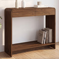 Console 2 tiroirs CAPUCINE effet noyer design arrondi