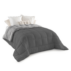 Couette 200x200 cm ZOE polaire biface gris et gris 400 g