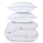 Couette 220x240 CM AELA en plumes d'oie anti-acarien 500 g + 2 oreillers