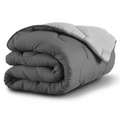 Couette bicolore ABBY 220x240 cm, gris clair et gris, 300 g/m²