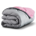 Couette bicolore ABBY 220x240 cm rose et gris 300 g