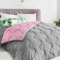 Couette bicolore ABBY 220x240 cm rose et gris 300 g