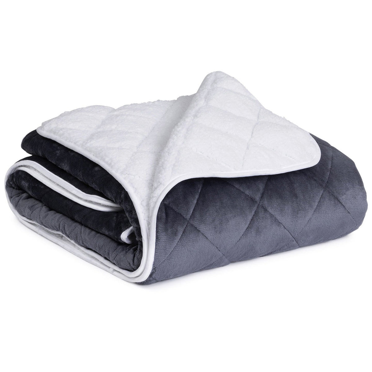 Couverture lestée 150x200 cm CELESTE double face polaire gris et blanc 7 kg
