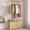 Armoire dressing 2 tiroirs L. 80 cm DETROIT design industriel bois et métal blanc