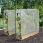 Duo de serres à tomates modulables spéciales croissance, kit complet avec bâche et support