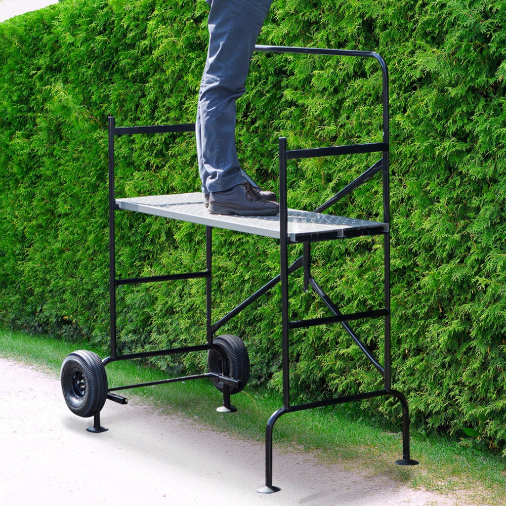 Échafaudage mobile sur roues L.140xl.78xH.135 CM avec 2 plateformes