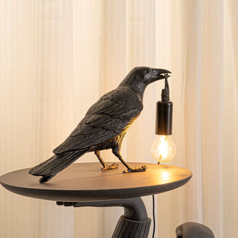 Ensemble bureau à domicile : Bureau Colmar 140cm + Lampe Black Bird + Panier en raphia