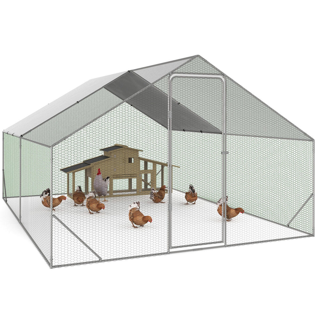 Enclos poulailler 12 m², parc grillagé 4x3 m, acier galvanisé