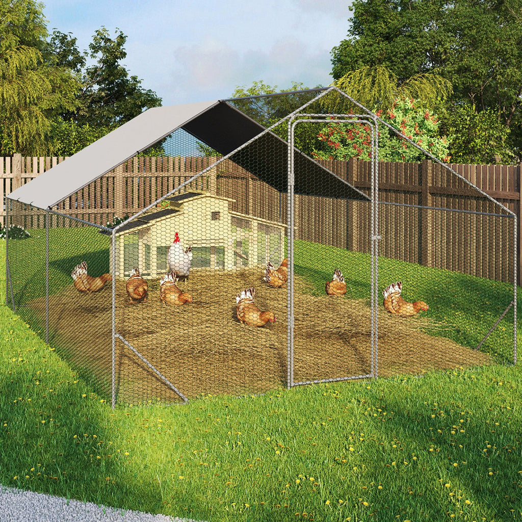 Enclos poulailler 12 m², parc grillagé 4x3 m, acier galvanisé