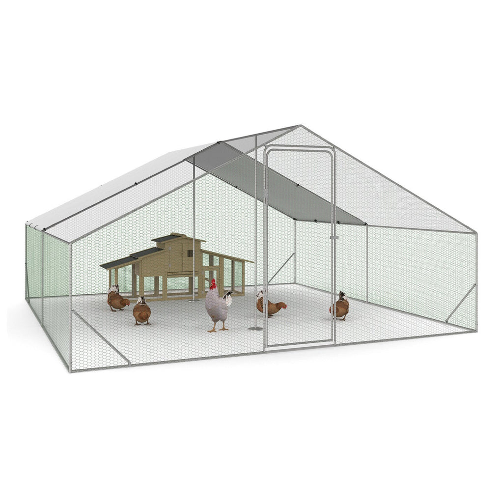 Enclos poulailler 16 m² parc grillagé 4x4 m acier galvanisé