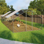 Poulailler enclos 24 m² parc grillagé 8x3 m acier galvanisé