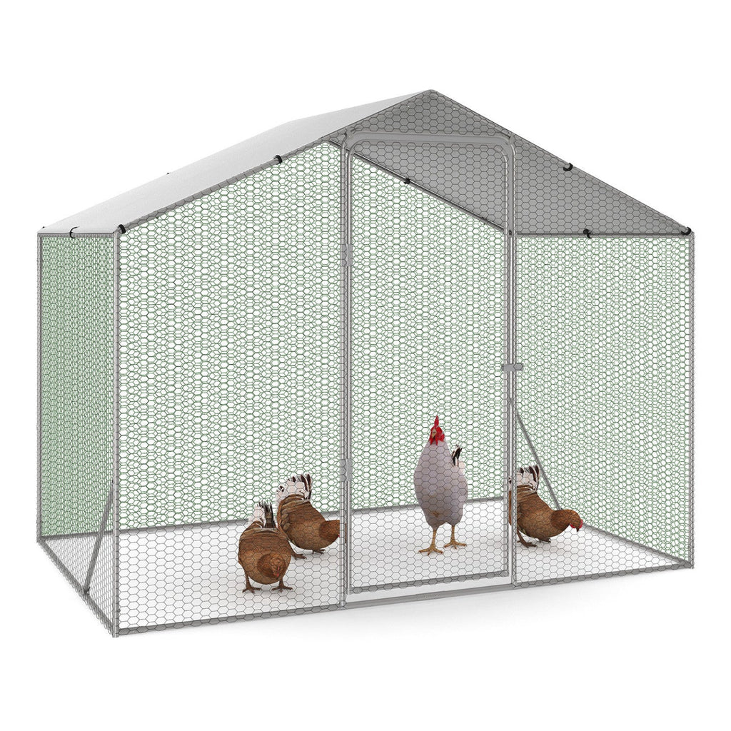 Enclos pour poulailler 3 m² parc grillagé 2,20 x 1,4 m en acier galvanisé
