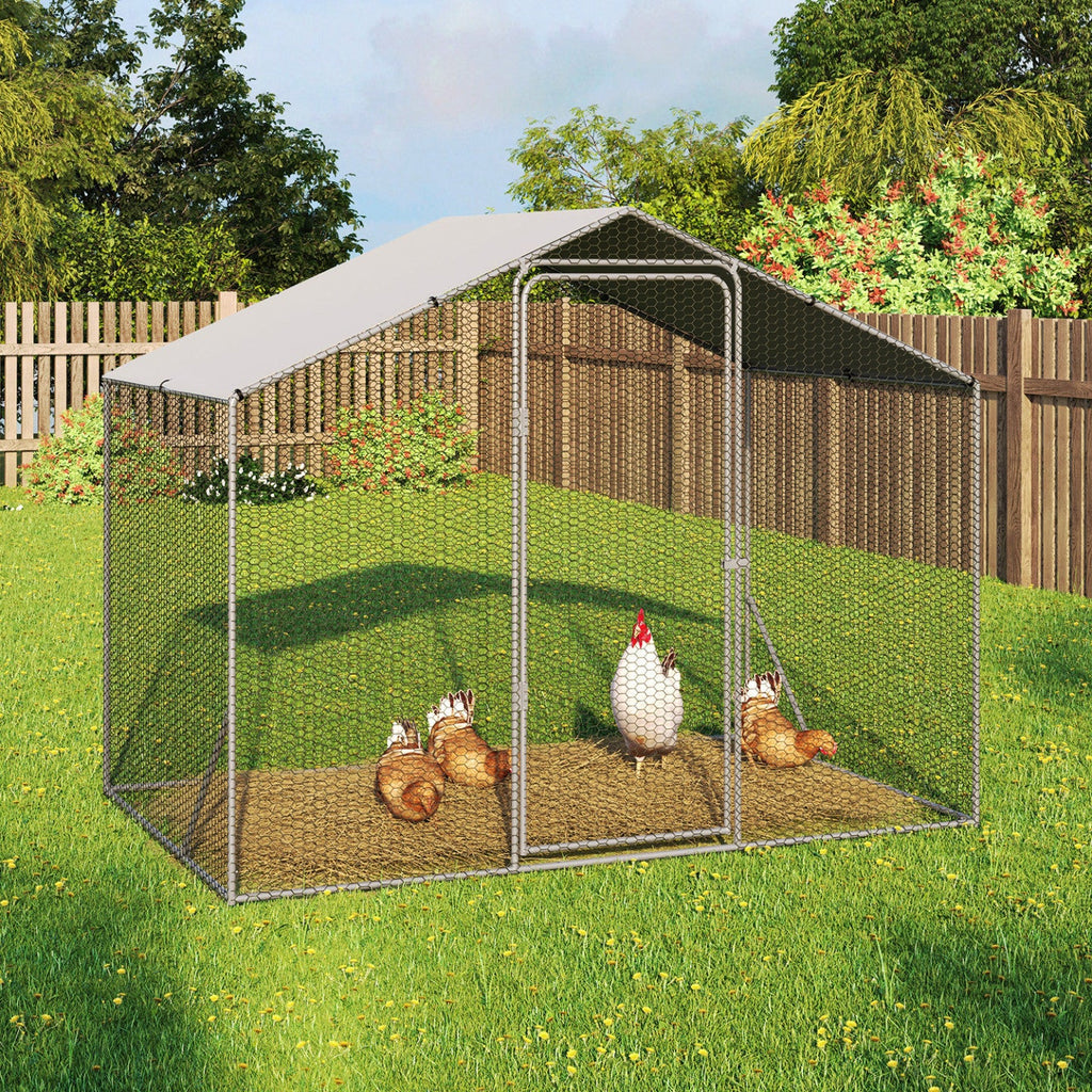 Enclos pour poulailler 3 m² parc grillagé 2,20 x 1,4 m en acier galvanisé